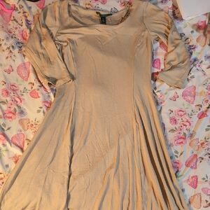 Lauren Ralph Lauren Beige Long Sleeve Dress